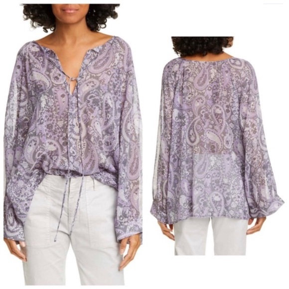 Nili Lotan Paisley Acadia Blouse (L) - Picture 3 of 8